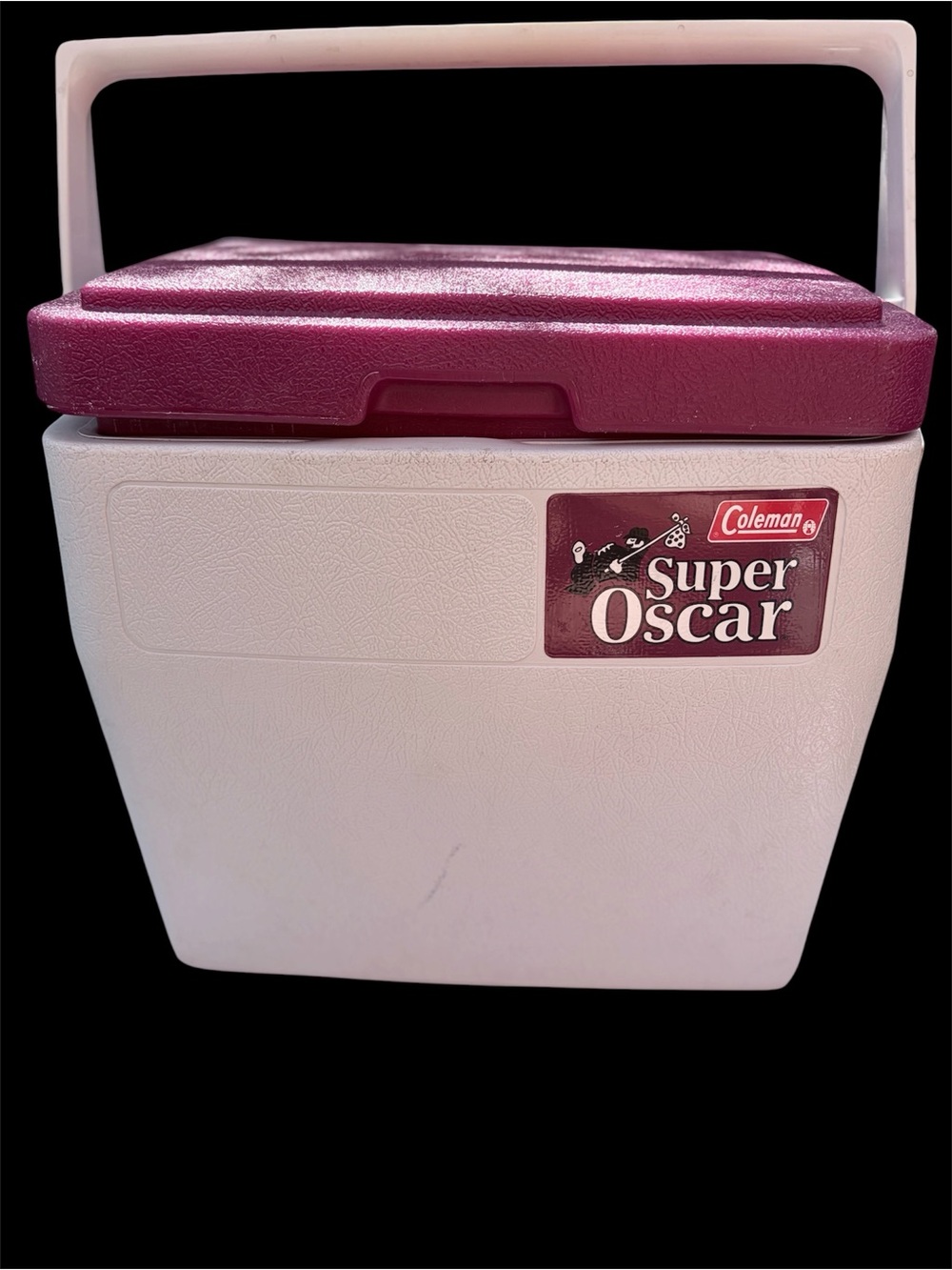 Coleman Super Oscar Cooler - White and Magenta rare vintage